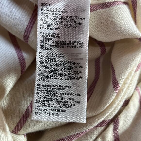 Marmot Shirt‎ Womens Size XL Cream Red Striped Button Up Long Sleeve Casual - Picture 7 of 9